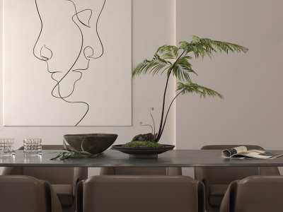 现代植物盆栽3D模型下载